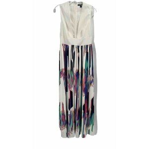 AqAq Sleeveless White Purple Maxi Dress Sz 6